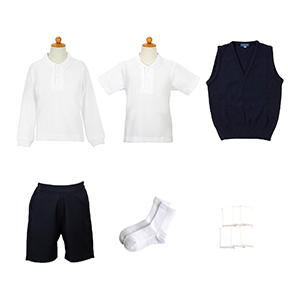 【幼稚園お受験用】国立受験・地方都市お受験 通園通学にもピッタリ！ 【ベスト付】男の子用お受験服セット 男の子用のお受験服が全て揃う！ ポロシャツ×2/洗えるベスト/バミューダor半ズボン/ソックス×2