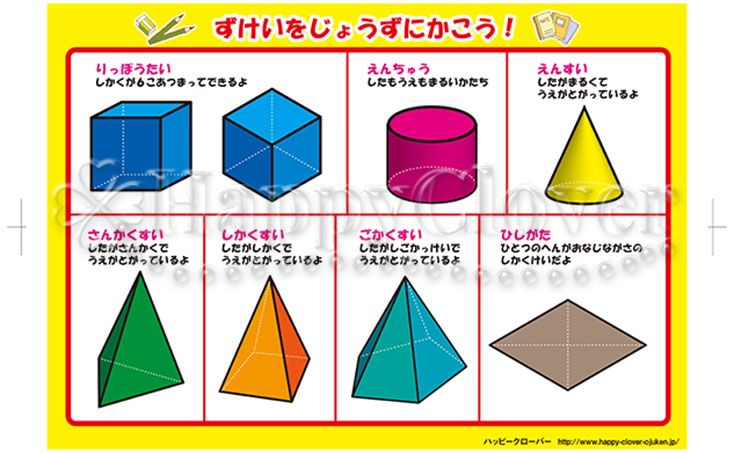 十二支 ずけいを上手に書こう 立体模写 両面下敷き サイズ お受験 図形 算数 お受験用品のお店 ハッピークローバー