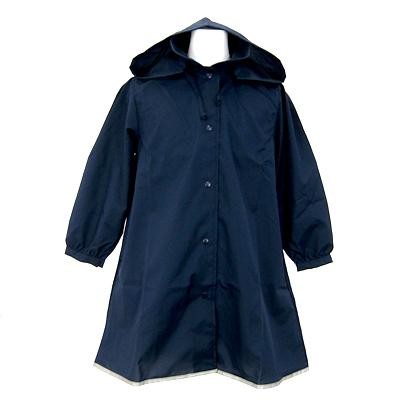 お子様用 紺色レインコート ランドセル対応(女の子向き) フード